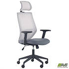 Крісло Lead Black HR сидіння Нест-08 сіра/спинка Сітка SL-01 св.сіра, фото 5