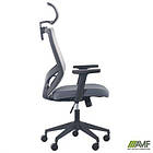 Крісло Lead Black HR сидіння Нест-08 сіра/спинка Сітка SL-01 св.сіра, фото 8