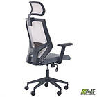 Крісло Lead Black HR сидіння Нест-08 сіра/спинка Сітка SL-01 св.сіра, фото 9