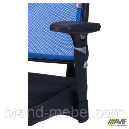 Крісло Онлайн Алюм сидіння Сітка чорна / спинка Сітка синя, фото 1