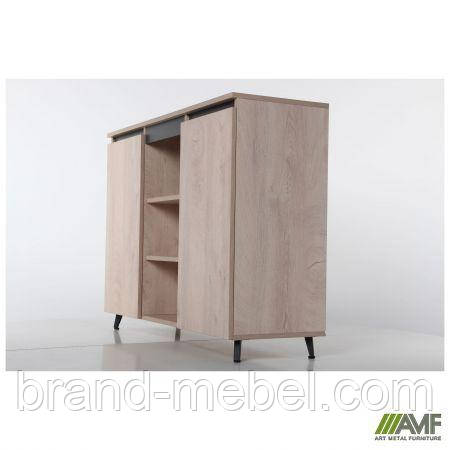 Комод Pluto SK12 (1200х400х900) Дуб Ендгрейн/Чорний графіт, фото 1