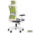 Крісло Uran White HR сидіння Сідней-20/спинка Сітка SL-06 салатова, фото 9