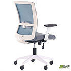 Крісло Uran White сидіння Нест-08 сіра/спинка Сітка SL-18 аквамарін, фото 9