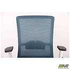 Крісло Uran White сидіння Нест-08 сіра/спинка Сітка SL-18 аквамарін, фото 10