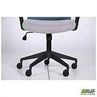 Крісло Uran Black HR сидіння Сідней-05/спинка Сітка SL-18 аквамарін, фото 3