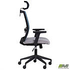 Крісло Uran Black HR сидіння Сідней-05/спинка Сітка SL-18 аквамарін, фото 8