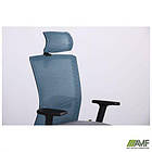 Крісло Uran Black HR сидіння Сідней-05/спинка Сітка SL-18 аквамарін, фото 10