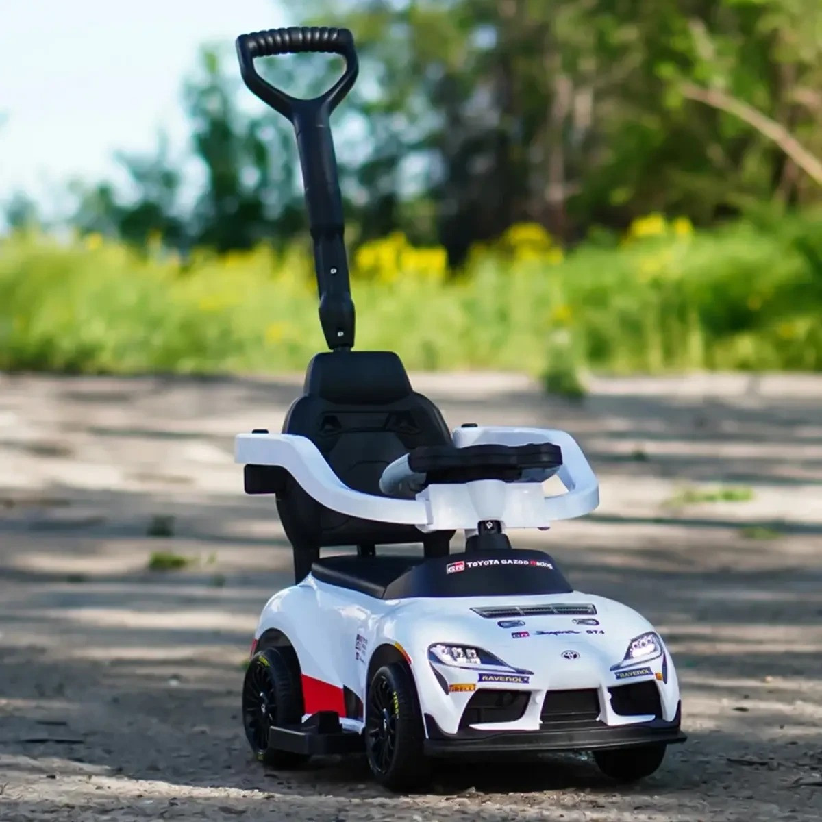 Дитяча електромобіль-каталка 3 в 1 Toyota Supra GT4 M 6129 Ліцензійна з батьківською ручкою Білий, фото 1