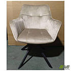 Крісло поворотне Jasmin вельвет теплий сірий, фото 2