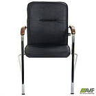 Стілець Самба хром горіх Шкiрозамiнник сiрий без канта, фото 3