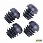 Комплект заглушок бар D20мм, чорний (комплект 4 шт.), фото 2
