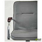 Крісло Самба-RC хром горіх Шкiрозамiнник сiрий без канта, фото 10