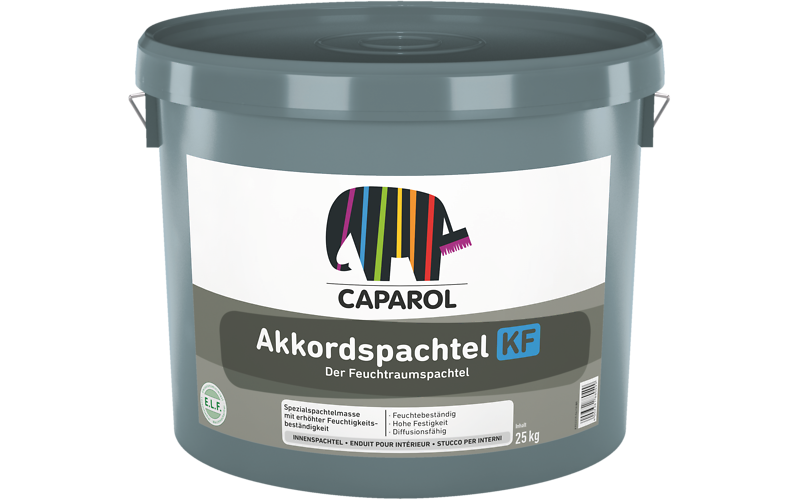Шпаклівка вологостійка інтер'єрна акрилова матова Caparol "Akkordspachtel KF E.L.F." Натурально біла, 25 кг, фото 1