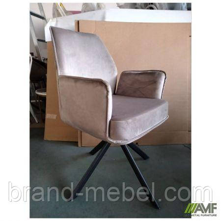 Крісло поворотне Leonor вельвет світло-коричневий, фото 1