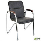 Стілець Самба хром горіх WAX Black Grey без канта, фото 5