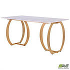 Стіл обідній Alexis gold / ceramics Lasa bianco, фото 9