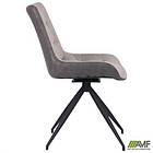 Стілець поворотний Aurora чорний / меланж сильвер, фото 2