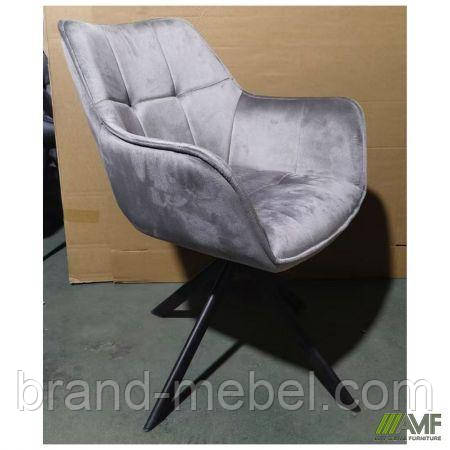 Крісло поворотне Jasmin вельвет теплий сірий, фото 1