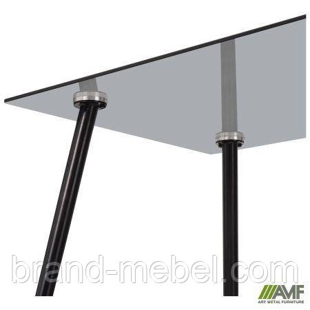 Стіл Umberto чорний/скло тоноване сіре, фото 1