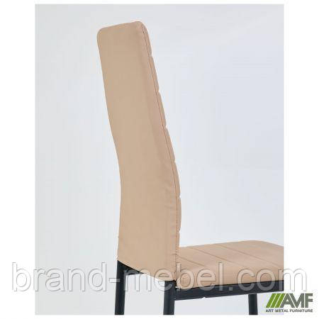 Стілець Сицилія НЬЮ черный Шкiрозамiнник бежевий, фото 1