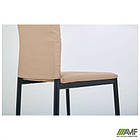 Стілець Сицилія НЬЮ черный Шкiрозамiнник бежевий, фото 4