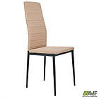 Стілець Сицилія НЬЮ черный Шкiрозамiнник бежевий, фото 6