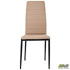 Стілець Сицилія НЬЮ черный Шкiрозамiнник бежевий, фото 7