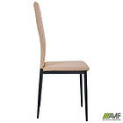 Стілець Сицилія НЬЮ черный Шкiрозамiнник бежевий, фото 8