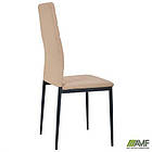 Стілець Сицилія НЬЮ черный Шкiрозамiнник бежевий, фото 9