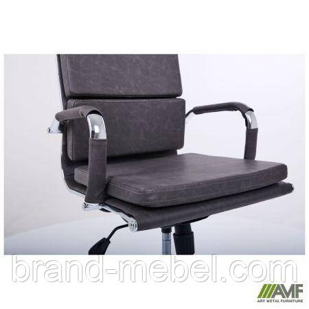 Крiсло Slim FX HB Хром Tilt WAX Black Grey, фото 1