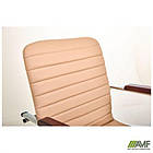 Крісло Rumba-RC хром горіх Шкірзам бежевий, фото 2