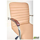 Крісло Rumba-RC хром горіх Шкірзам бежевий, фото 3