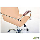 Крісло Rumba-RC хром горіх Шкірзам бежевий, фото 4