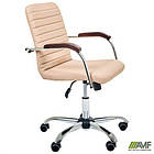 Крісло Rumba-RC хром горіх Шкірзам бежевий, фото 6