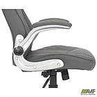 Крісло керівника Parker шкірзам сірий, фото 2