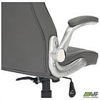 Крісло керівника Parker шкірзам сірий, фото 3