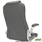 Крісло керівника Parker шкірзам сірий, фото 4