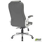 Крісло керівника Parker шкірзам сірий, фото 8