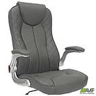 Крісло керівника Parker шкірзам сірий, фото 9