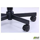 Табурет Грас Шкірозамінник чорний на роликах, фото 3