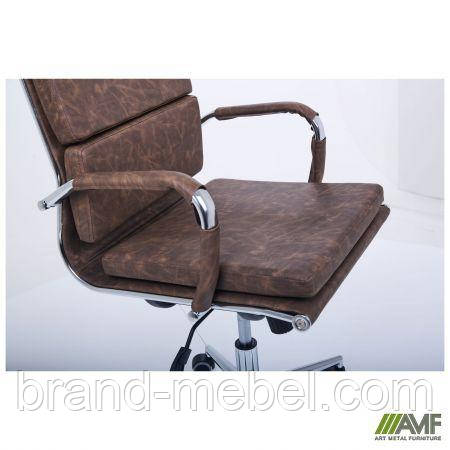 Крiсло Slim FX HB Хром Tilt WAX Coffee, фото 1