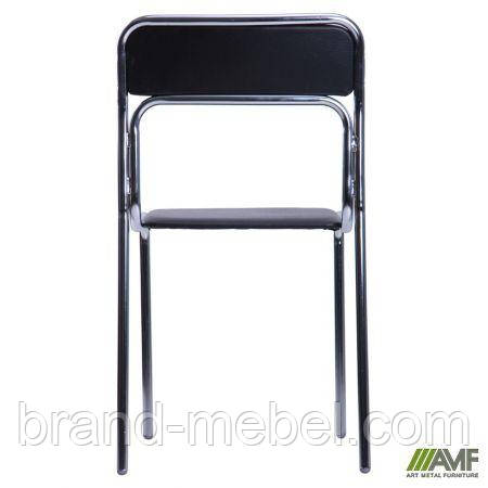 Стілець Аскона Хром кожзам ПВХ чорний, фото 1