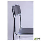 Стілець Аскона Хром кожзам ПВХ чорний, фото 2