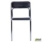 Стілець Аскона Хром кожзам ПВХ чорний, фото 8