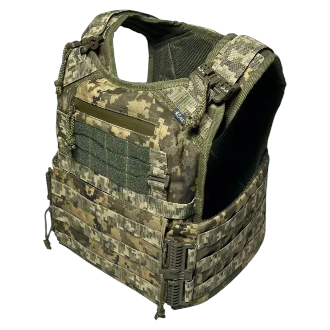 Розвантажувальна система плитоноска Classic (CORDURA 1000D) від EAST GEAR піксель ЗСУ ММ-14 на швидкозйомах, фото 1