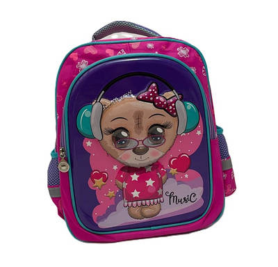Рюкзак дитячий шкільний "Миле Ведмежатко DJ" рожевий