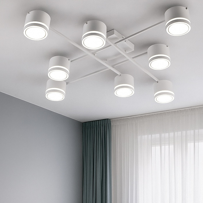 Біла люстра під лампу на 8 плафонів GELA 8R WHITE, фото 1