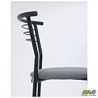 Стілець Маркос чорний Шкірозамінник сiрий, фото 2