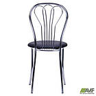 Стілець Ванеса хром Шкірозамінник чорний, фото 2