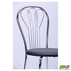 Стілець Ванеса хром Шкірозамінник чорний, фото 4